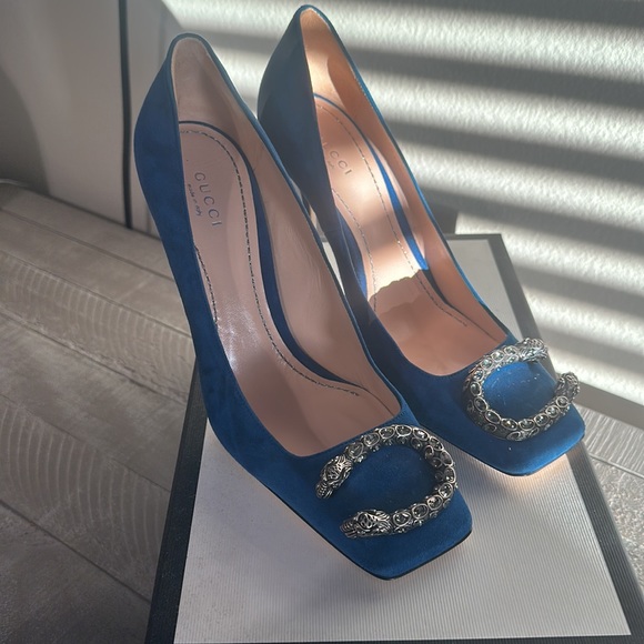Gucci scamosciato royal blue Heels - Picture 3 of 4